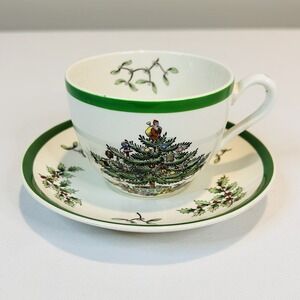 Spode Copeland England Christmas Tree S3324 Tea Cup and Saucer